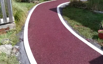 Aménagement d’une allée en enrobé rouge à la Plaine des Palmistes
