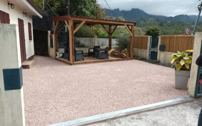 Aménagement d’une terrasse en structure alvéolaire renforcée à Mare à Citron